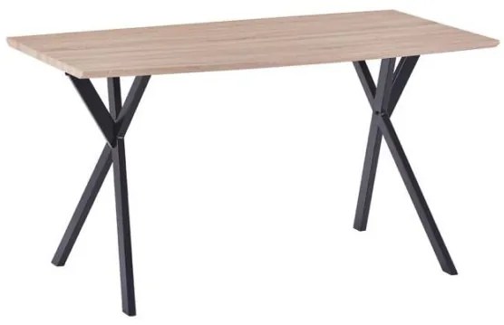 ΤΡΑΠΕΖΙ ALARICK HM8550.01 ΜΕ MDF ΕΠΙΦΑΝΕΙΑ SONAMA &amp; ΜΕΤΑΛΛΙΚΑ ΠΟΔΙΑ 140X80X75Υ εκ.