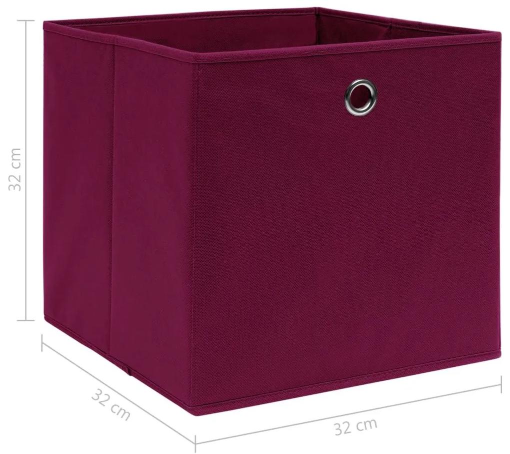 Κουτιά Αποθήκευσης 10 τεμ. Σκ. Κόκκινα 32x32x32 εκ. Υφασμάτινα - Κόκκινο