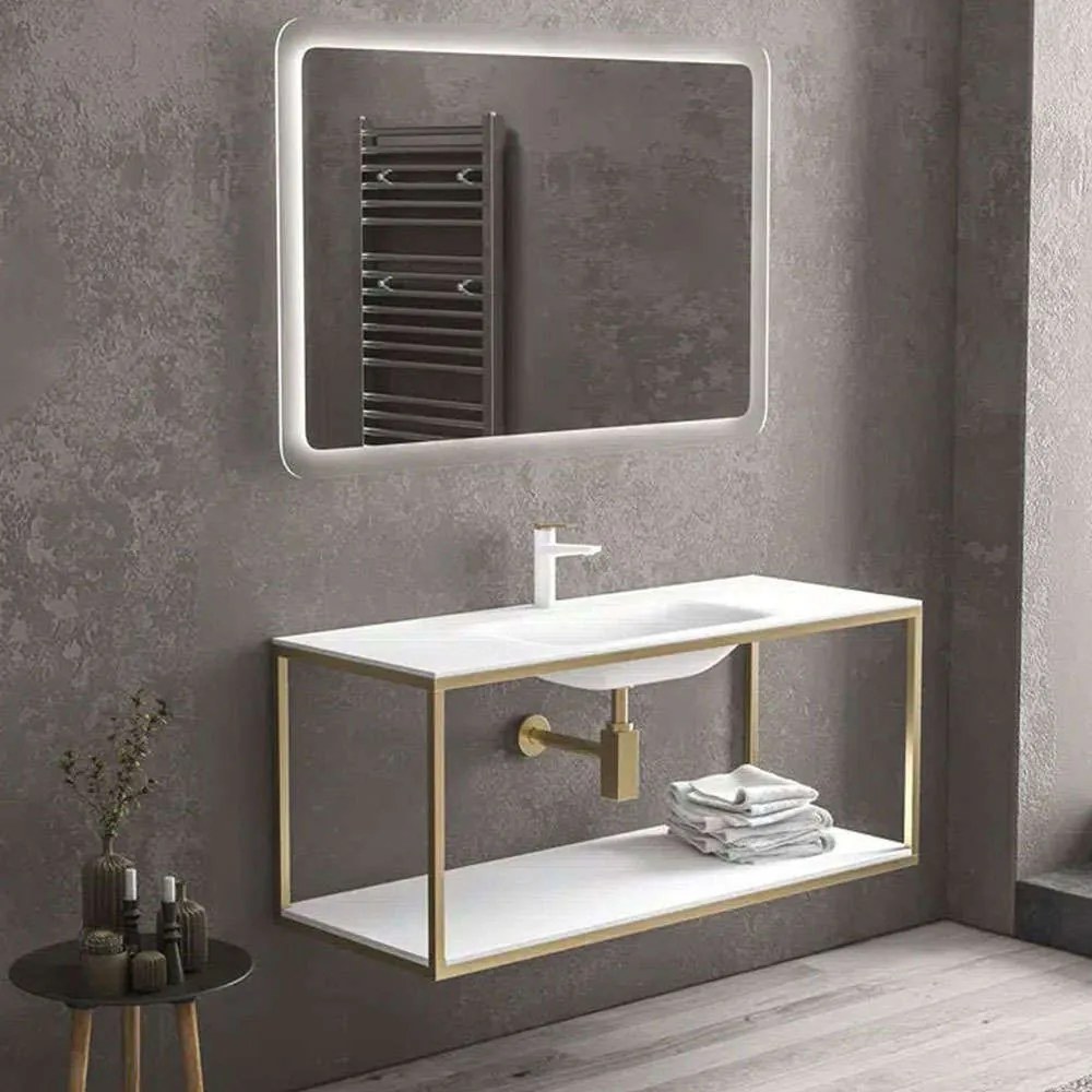 Βάση Νιπτήρα New Sospeso NEWB120O 120×46×50cm Gold Karag Ανοξείδωτο Ατσάλι