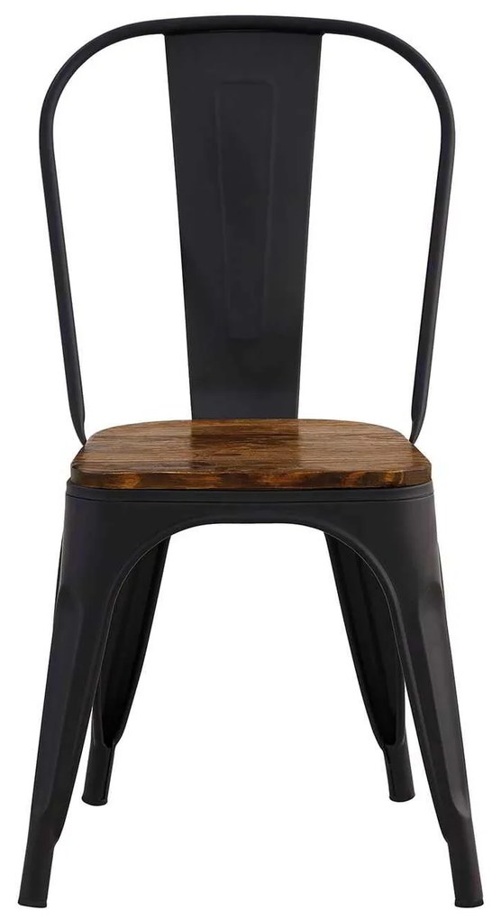 RELIX Wood Dark Oak Καρέκλα Μέταλλο Βαφή Μαύρο