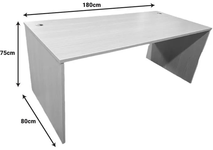 Γραφείο εργασίας Armadi σε Sonoma - Λευκό 180x80x75εκ 180x80x75 εκ.