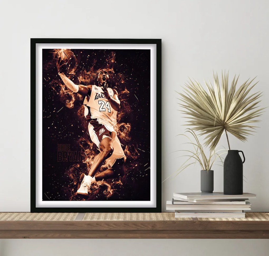 Πόστερ &amp; Κάδρο Kobe Bryant SNK265 30x40cm Μαύρο Ξύλινο Κάδρο (με πόστερ)