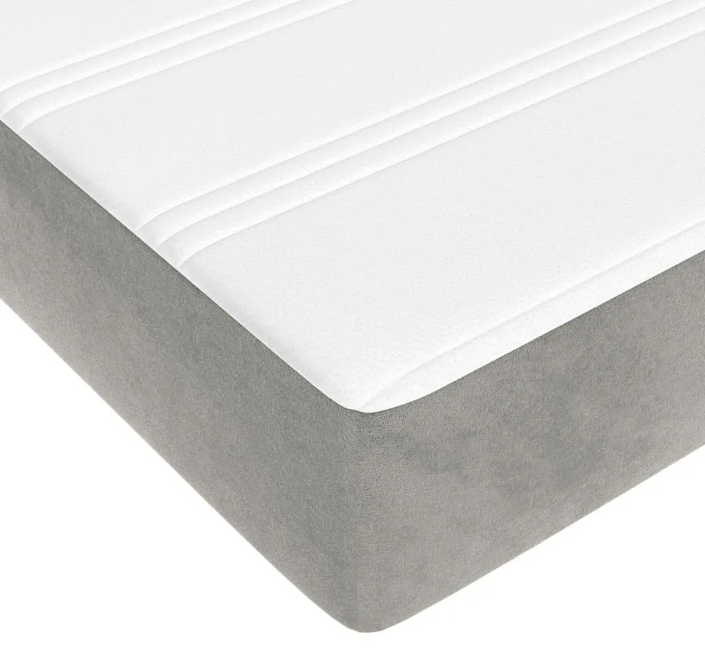 vidaXL Στρώμα με Pocket Springs Ανοιχτό Γκρι 160x200x20 εκ. Βελούδινο