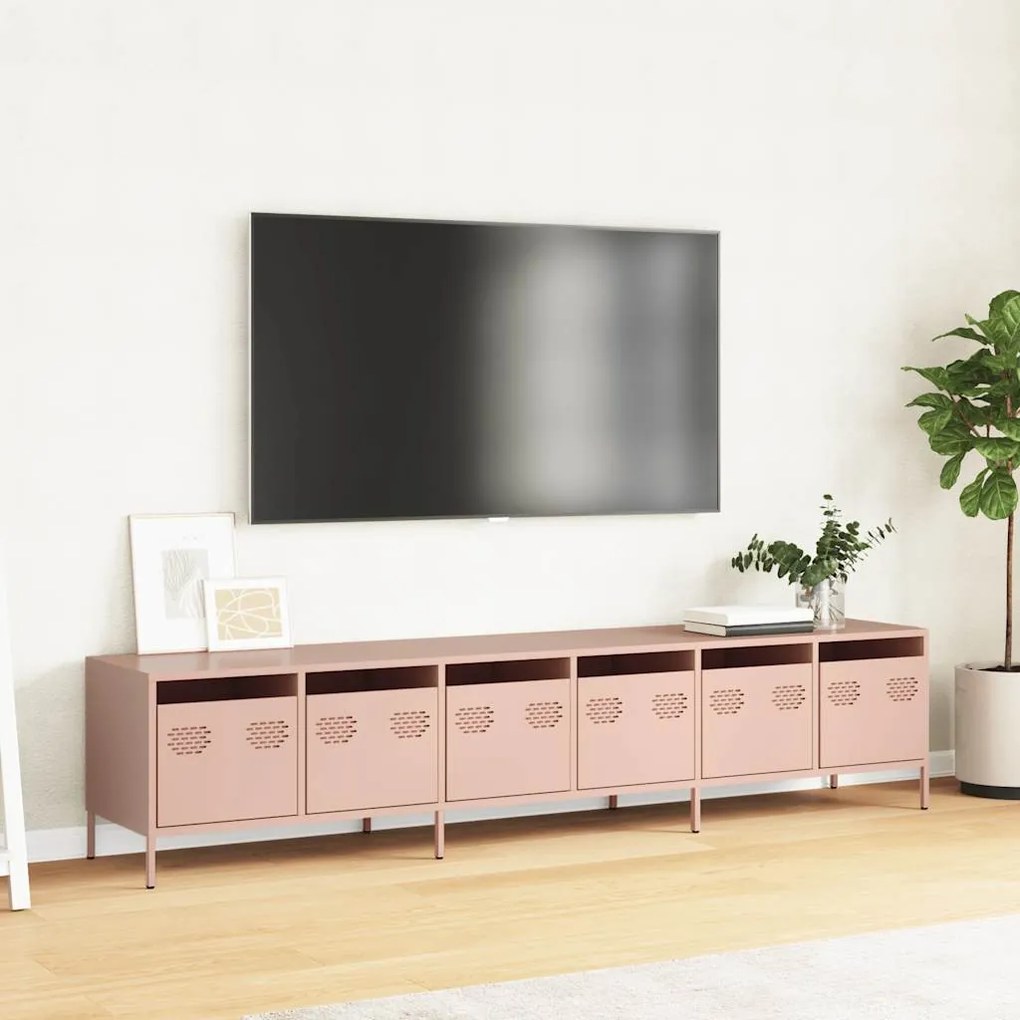 ντουλάπι τηλεόρασης  Ροζ 202x39x43,5 cm Ατσάλι ψυχρής έλασης 3307150