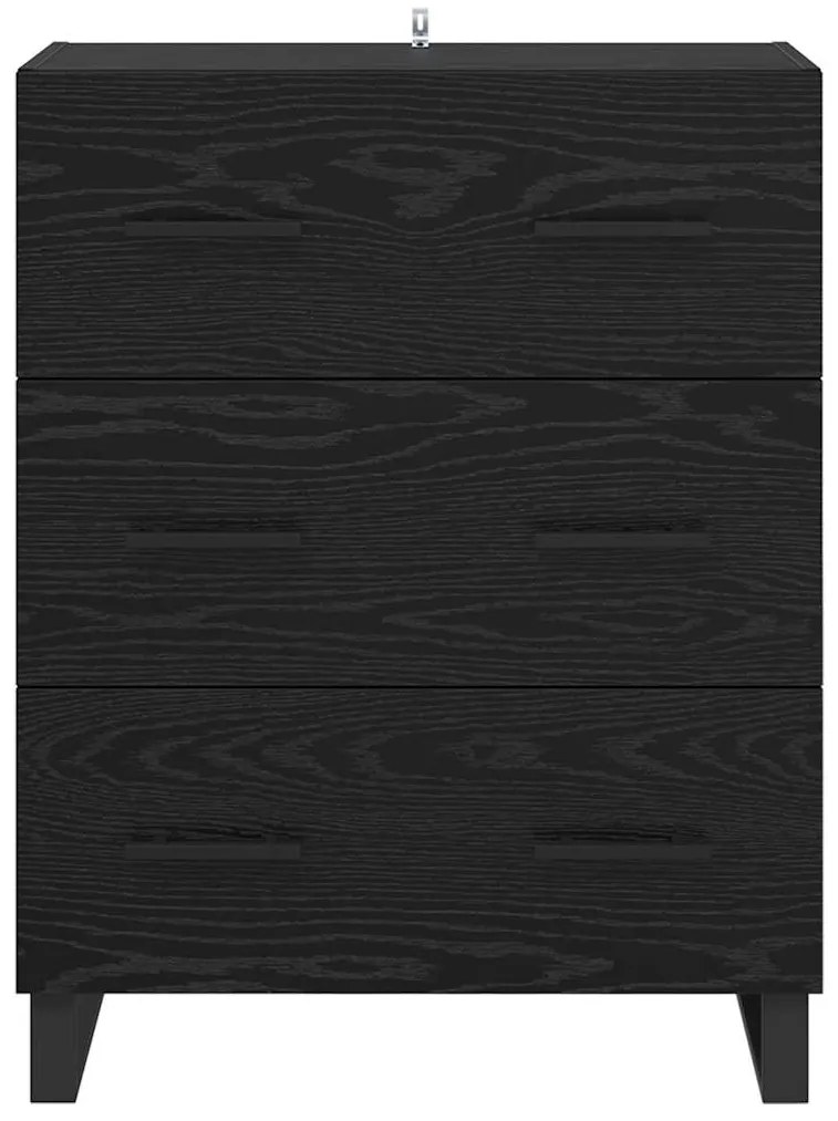 vidaXL Πλαϊνό γραφείο με συρτάρι Μαύρη Οξυά 69,5 x 34 x 90 εκ.