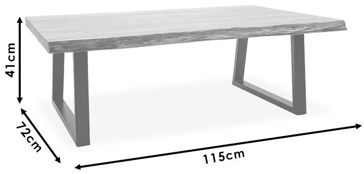 Τραπέζι σαλονιού Miles pakoworld μασίφ ξύλο 4εκ καρυδί-πόδι μαύρο 115x72x41εκ - Ξύλο - 113-000004