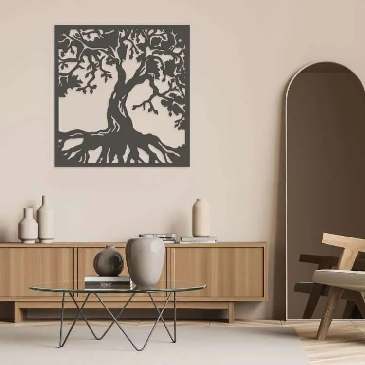 Διακοσμητικό τοίχου Λαμαρίνα Kp46 Nature - 1mx1m, Ανθρακί