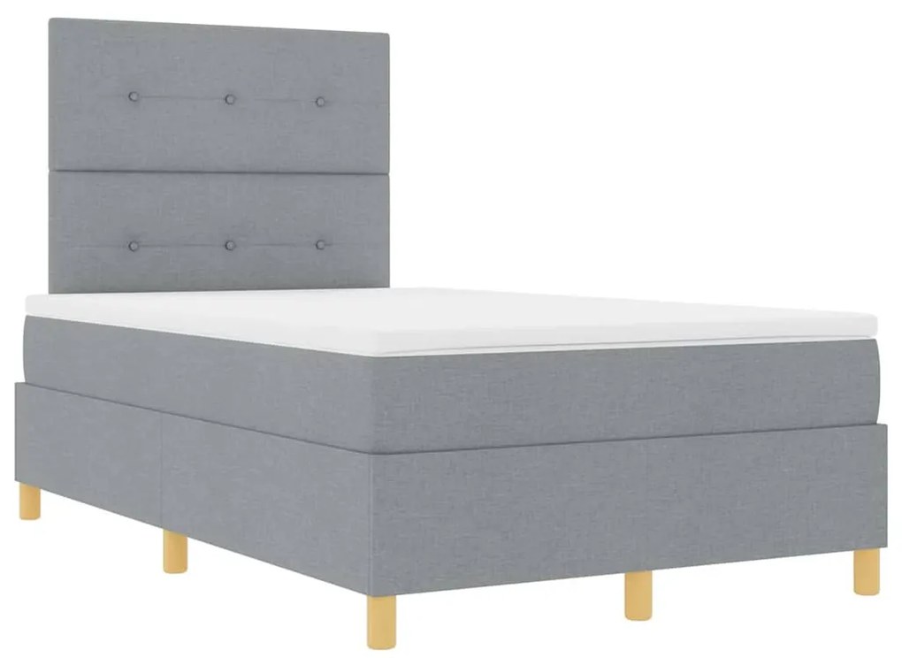 vidaXL Κρεβάτι με ελατήρια Ανοιχτό γκρι 120 x 200 cm ύφασμα