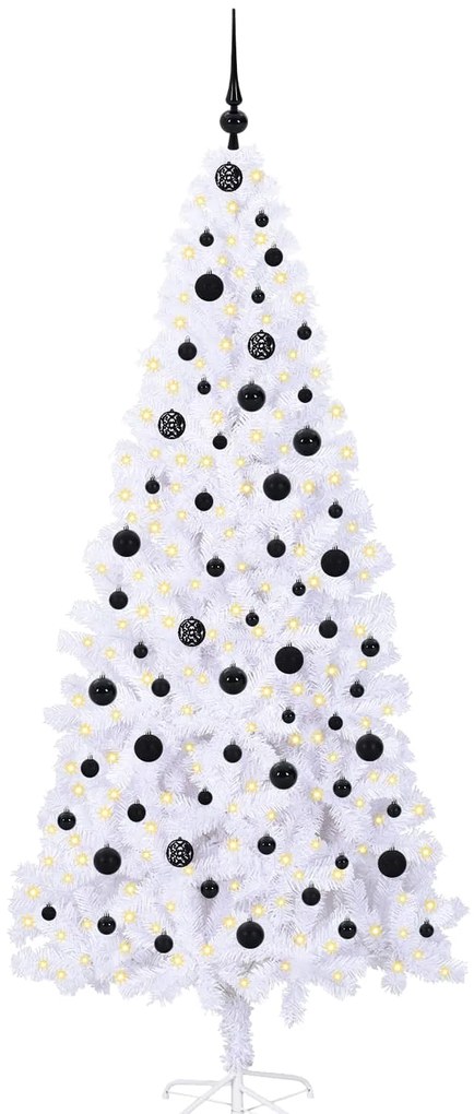 vidaXL Τεχνητό Χριστουγεννιάτικο Δέντρο Λευκό 210 cm PVC και Ατσάλι