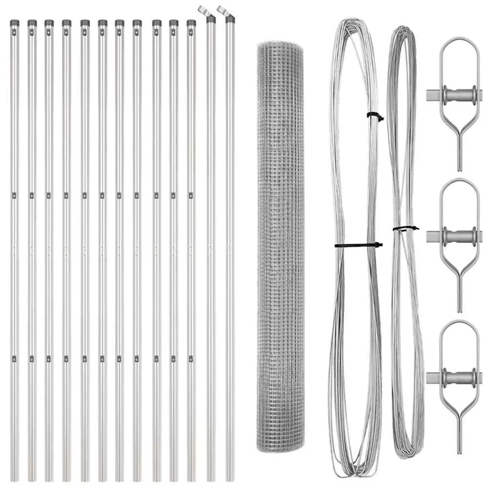 vidaXL Στύλος Περιφράξεων Ασημί 25 x 1 μ (25 x 25 χλστ πλέγμα) Ατσάλι