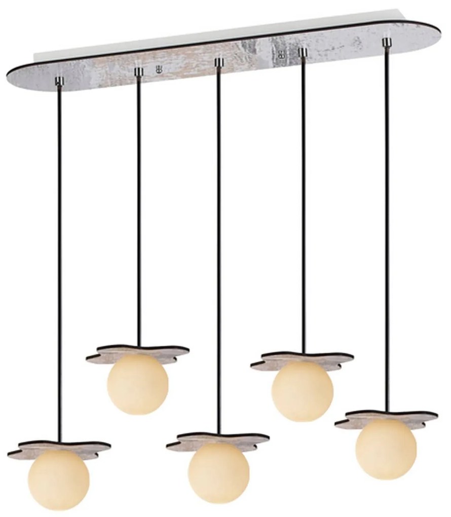 Φωτιστικό Οροφής Σε Ράγα ZM170045POW Dark Brown Mdf, Glass