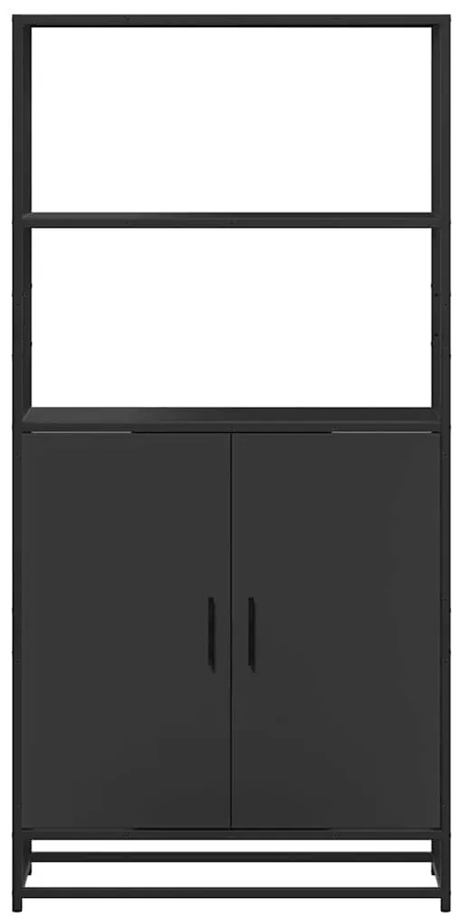 Ντουλάπι Μαύρο από 68x35x139 cm Επεξεργασμένο Ξύλο και μέταλλο - Μαύρο