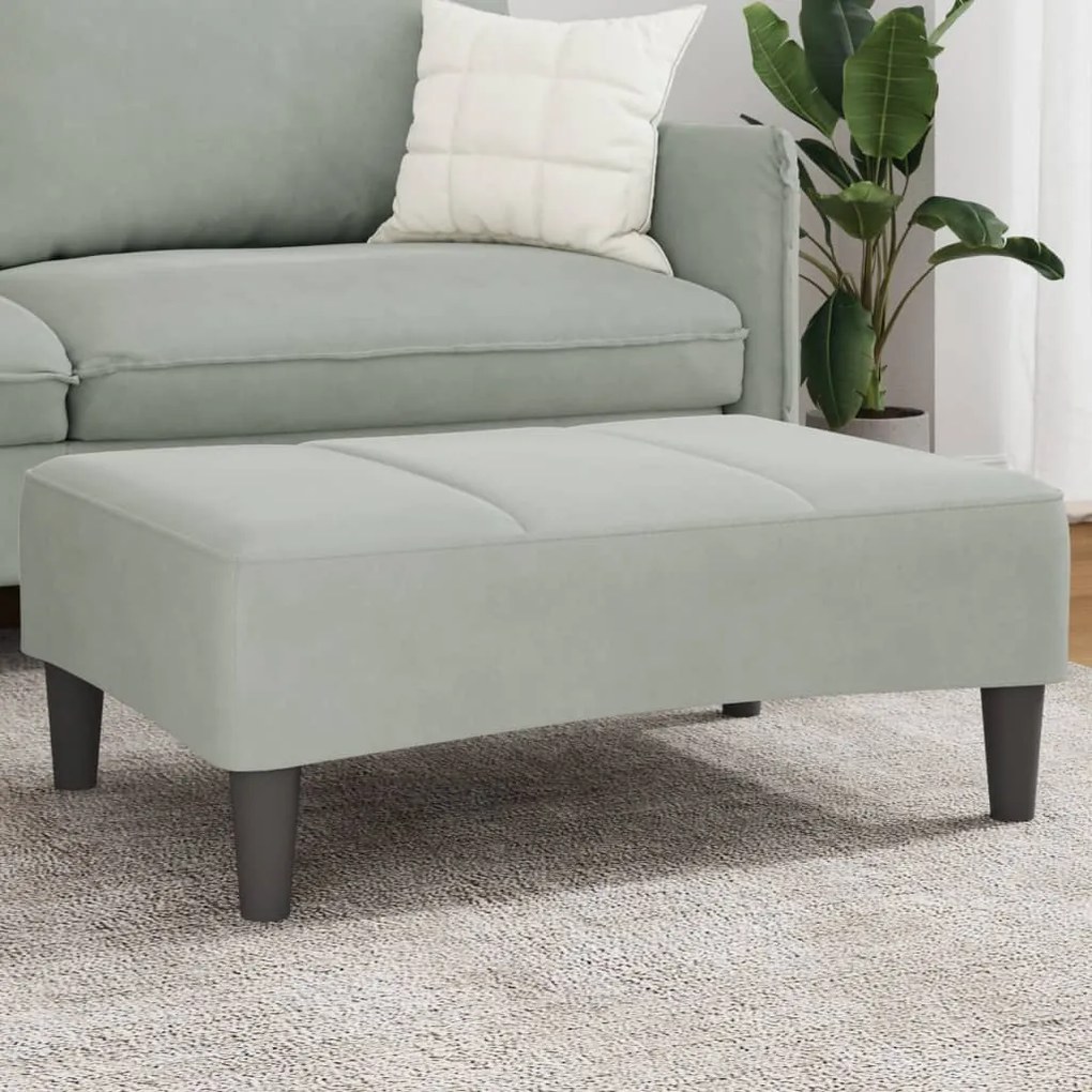 vidaXL Υποπόδιο Ανοιχτό Γκρι 77x55x31 εκ. Βελούδινο