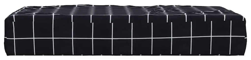 Μαξιλάρι Παλέτας Μαύρο Καρό 60 x 60 x 8 εκ. Ύφασμα Oxford - Μαύρο