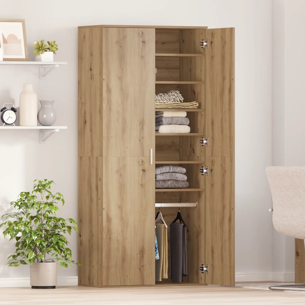 vidaXL Υψηλή Ντουλάπα Ξύλο Καρυδιά 80x39x178 εκ Επεξεργασμένο Ξύλο