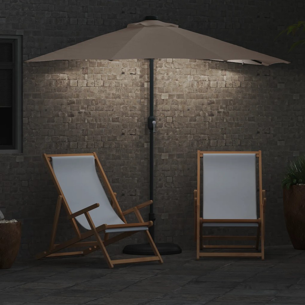 vidaXL Ομπρέλα Κήπου Taupe 294 x 150 x 223 εκ ύφασμα