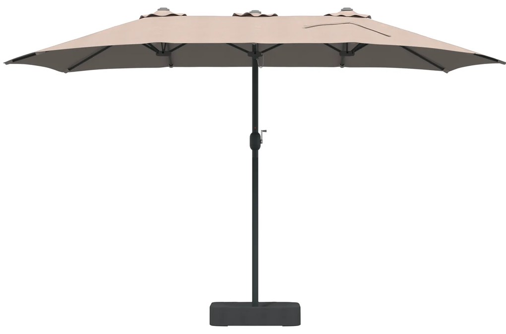 vidaXL Ομπρέλα Κήπου Taupe 385 x 209 x 244 εκατοστά ύφασμα