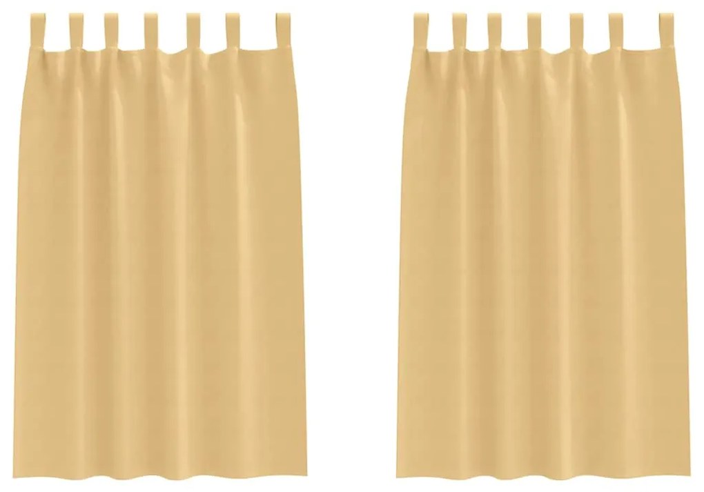 vidaXL Κουρτίνες με κουρτίνες 2 pcs Μπεζ 175x140εκ. Πολυεστέρας