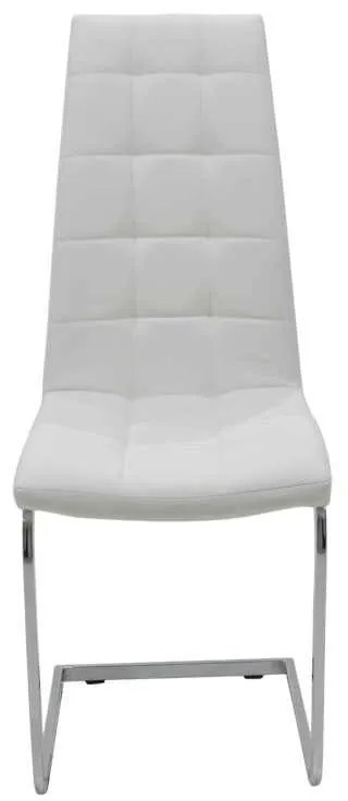 Καρέκλα Darrell pakoworld pu λευκό-βάση χρωμίου 42x49x106εκ