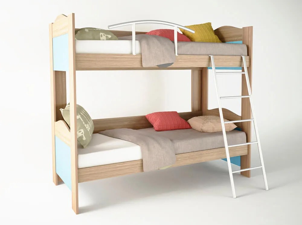 Intrahome Κουκέτα παιδική χρώμα δρυς-σιελ 90x190x165 Intrahomesa-00652708