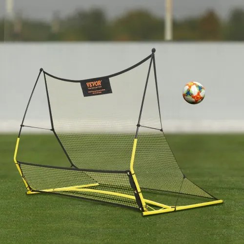 VEVOR Soccer Trainer, 2-IN-1 Portable Soccer Rebounder Net, 72"x51" Iron Soccer Practice Equipment, Sports Football Rebounder Wall with Portable Bag, Perfect for Team Solo Training, Passing, Volley