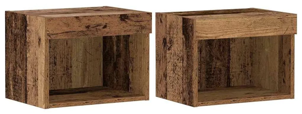vidaXL Ντουλάπι TV Επιτοίχιο 2 pcs Παλαιό ξύλο 40 x 30 x 30 εκ