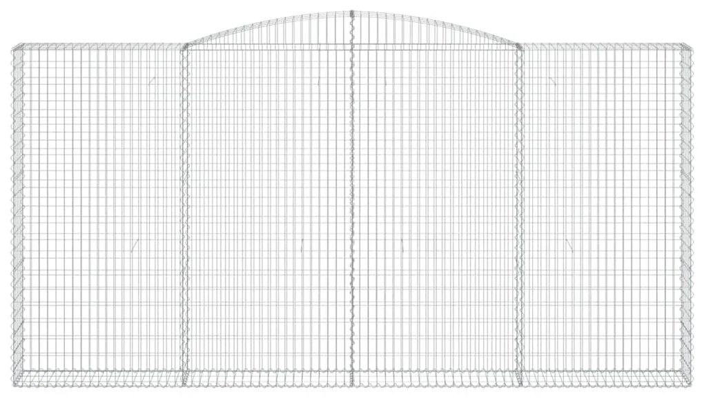 vidaXL Συρματοκιβώτια Τοξωτά 4 τεμ. 400x30x200/220 εκ. Γαλβαν. Ατσάλι