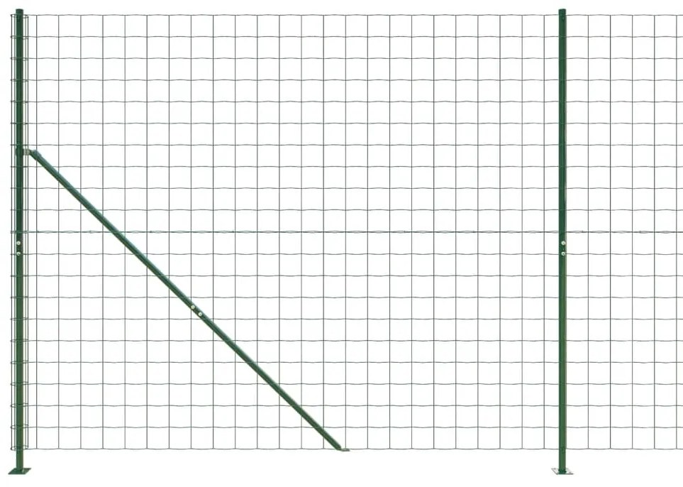 Συρματόπλεγμα Περίφραξης Πράσινο 2,2 x 25 μ. με Βάσεις Φλάντζα - Πράσινο