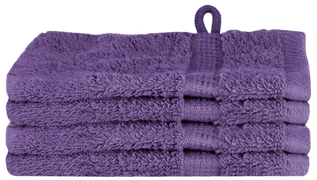 vidaXL Πετσέτες 4 pcs Μοβ 15 x 21 cm Βαμβάκι