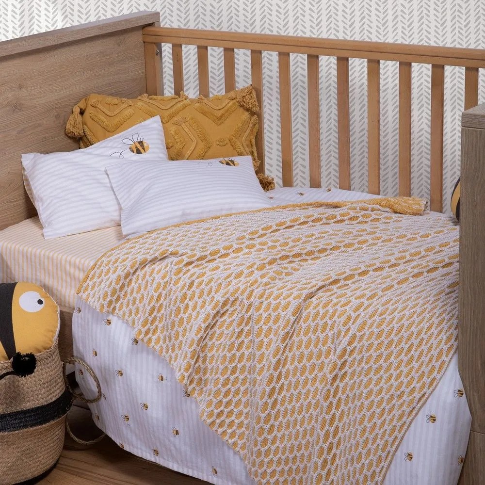 Κουβέρτα Βρεφική Bee Honey Nef-Nef Αγκαλιάς 80x110cm 100% Cotton