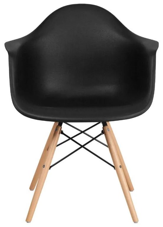 Καρέκλα Casual Fylliana Μαύρο κάθισμα - Φυσικά πόδια 65x64x79 εκ. 4αδα 65x64x79 εκ.