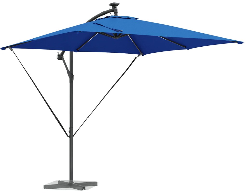 vidaXL Ομπρέλα Cantilever Banana με κλειδαριά Μπλε 249 x 249 x 250 εκ.