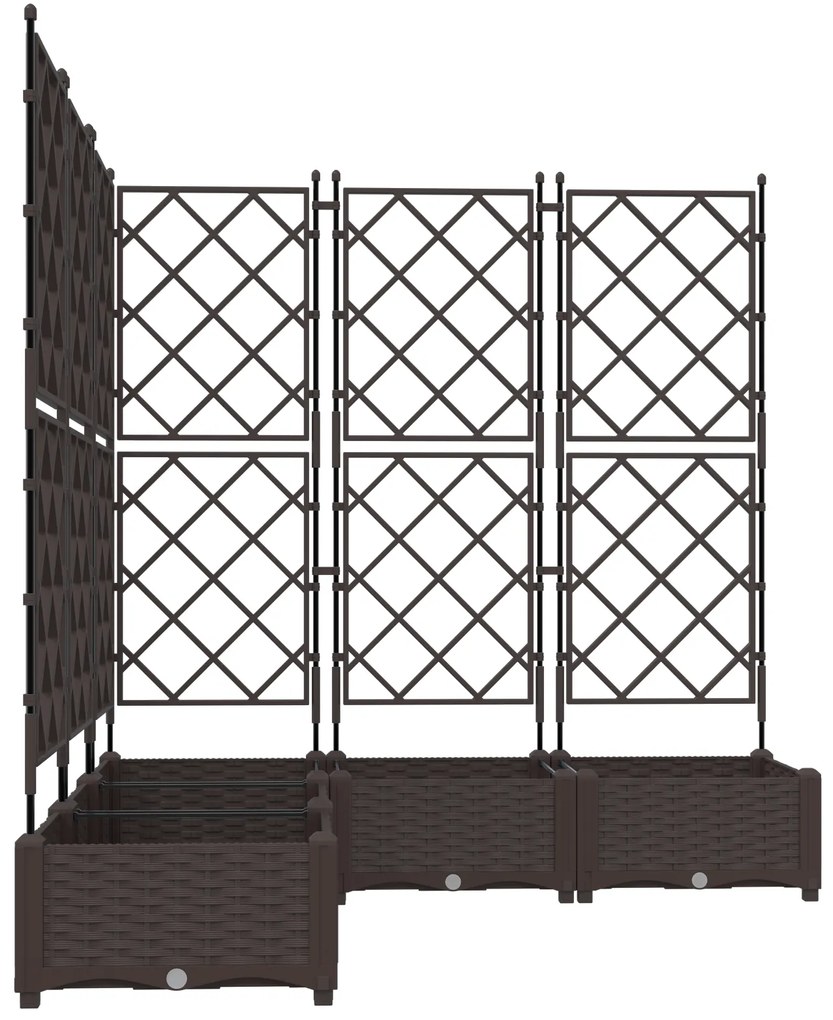vidaXL Γλάστρα Κήπου με Πλέγμα 5 τμχ Καφέ 120x120x125,5 εκ