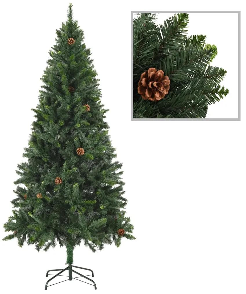 vidaXL Χριστουγεν Δέντρο Τεχν. Προφωτισμένο με Μπάλες Πράσινο 210εκ.