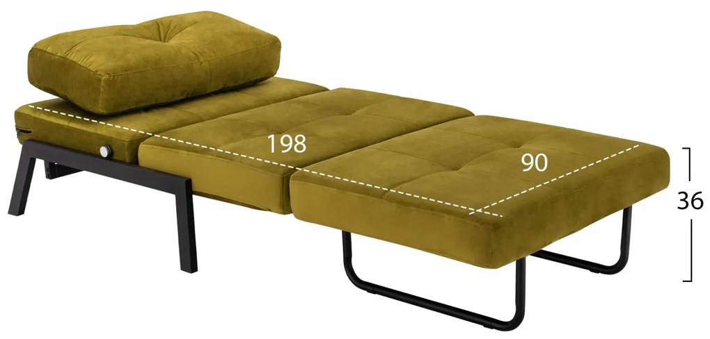 Πολυθρόνα - Κρεβάτι CONSTANCE C3078.13 Βελούδο Λαδί 95x92x66Υ εκ. 95x92x66 εκ.