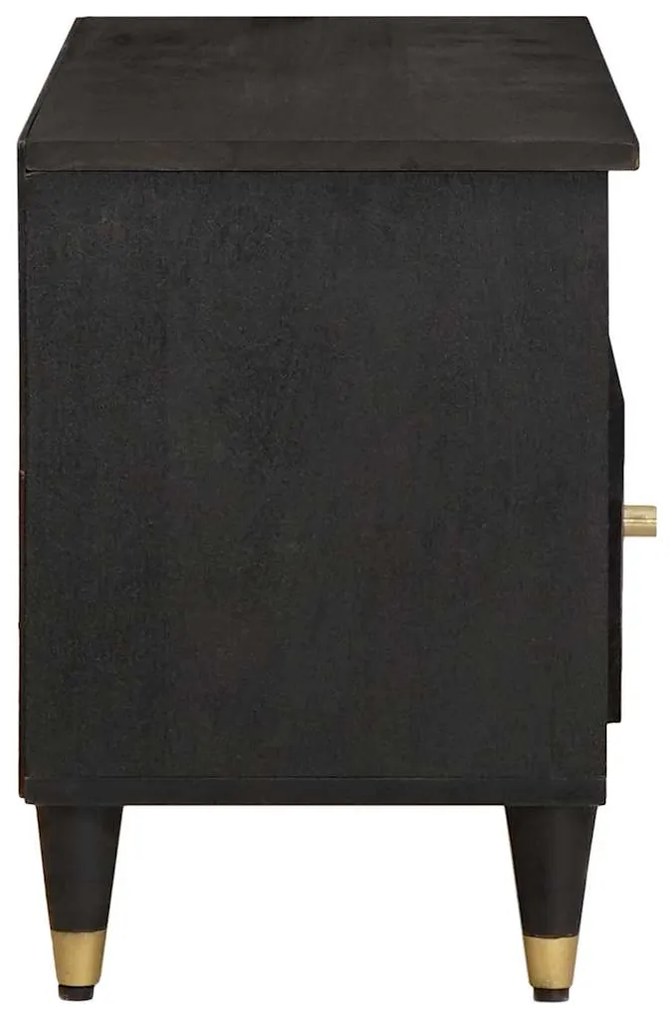 vidaXL Ντουλάπι TV με ράφι Μαύρο 100 x 33 x 46 εκ Στερεό ξύλο μάνγκο