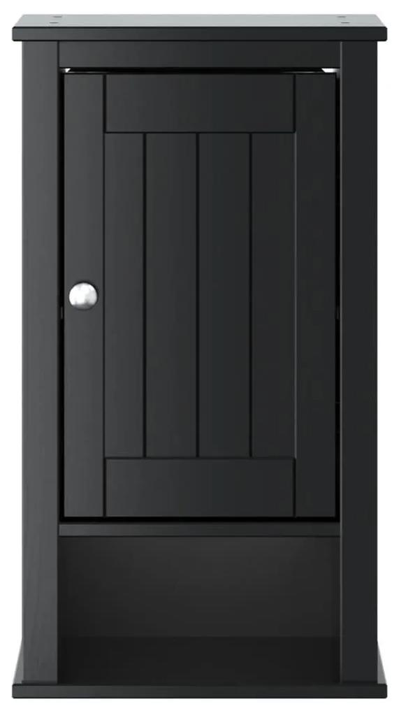 Ντουλάπι Μπάνιου Επιτοίχιο BERG Μαύρο 40x27x71,5 εκ Μασίφ Πεύκο - Μαύρο