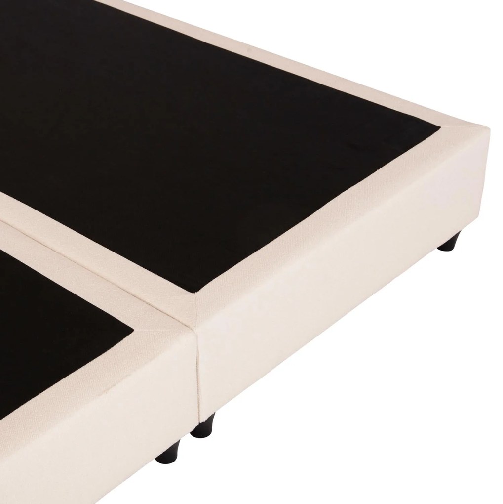 Επενδυμένο Κρεβάτι LUTHER Διπλό Ύφασμα Μπέζ 160x200 εκ. 161x207x124 εκ.