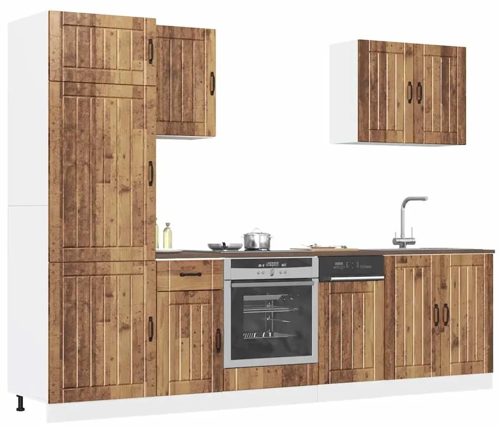 vidaXL Σετ Ντουλάπια Κουζίνας 7 Τεμαχίων Lucca Επεξεργασμένο Ξύλο