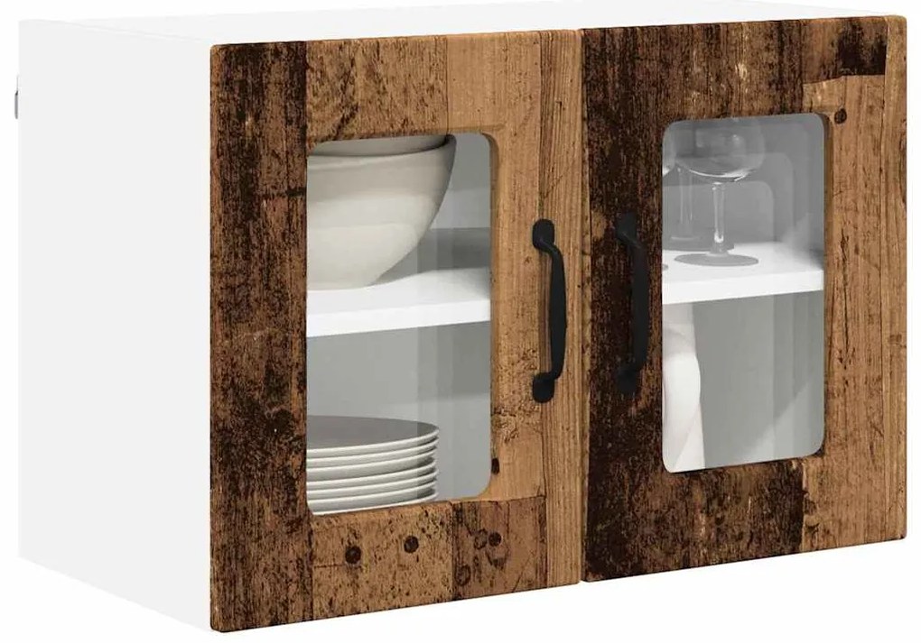 vidaXL Ντουλάπα Κουζίνας με ράφι 2 pcs Παλιό ξύλο 60 x 31 x 40 εκ