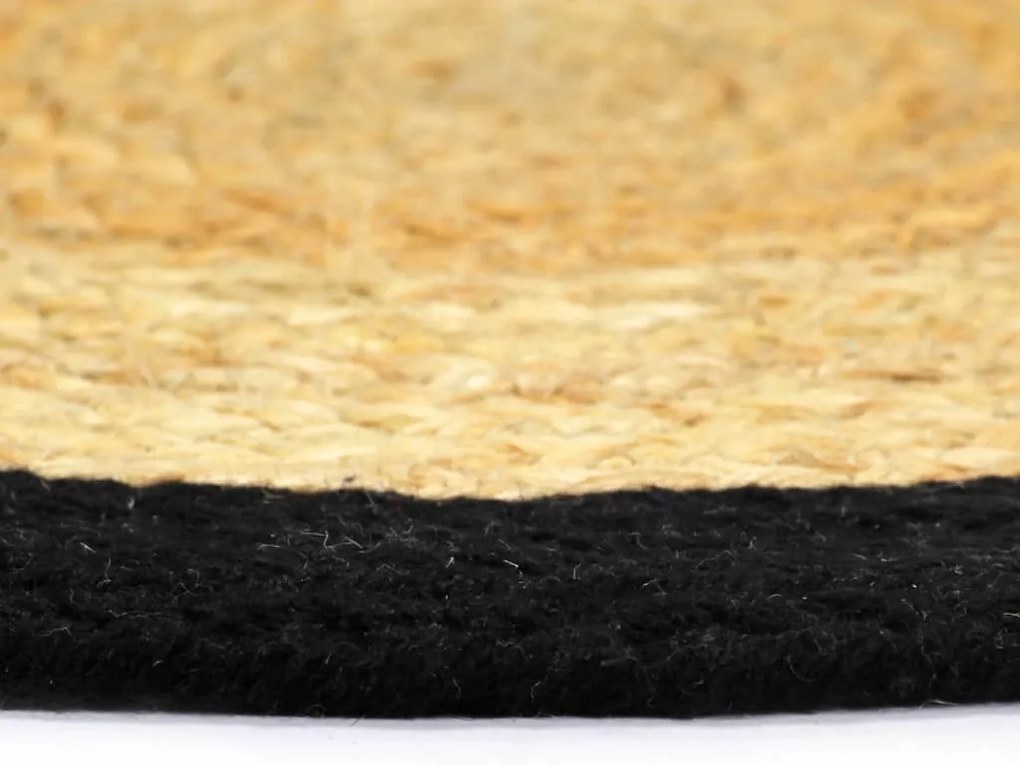 vidaXL Σουπλά Στρογγυλά 6 τεμ. Φυσικό/Μαύρο 38 εκ. από Γιούτα/Βαμβάκι