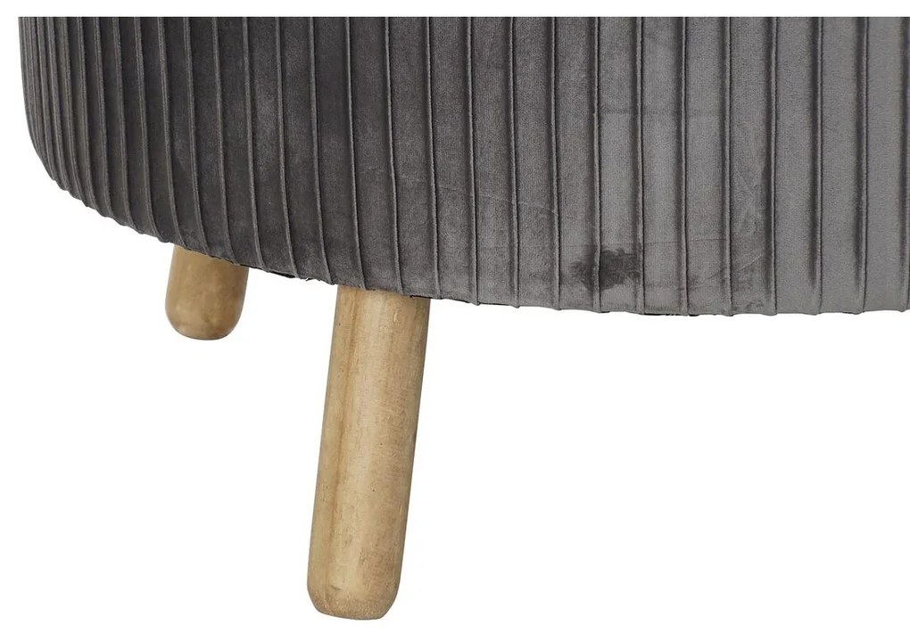Υποπόδια DKD Home Decor 80 x 80 x 38 cm Scandi Γκρι Ξύλο Βελούδο Σκούρο γκρίζο Velvet