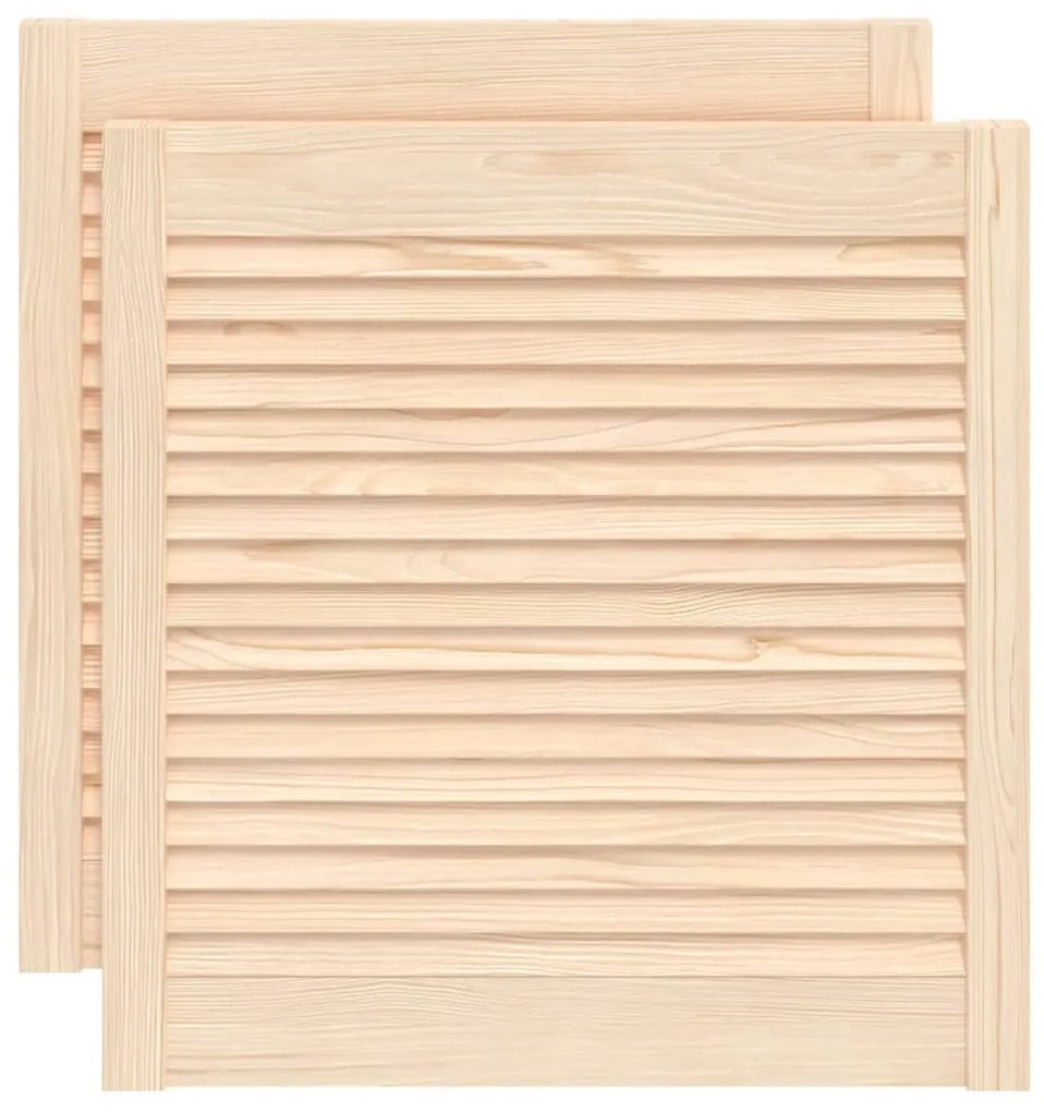 vidaXL Πορτάκια με Περσίδες 2 Τεμ. 61,5x59,4 εκ. από Μασίφ Ξύλο Πεύκου