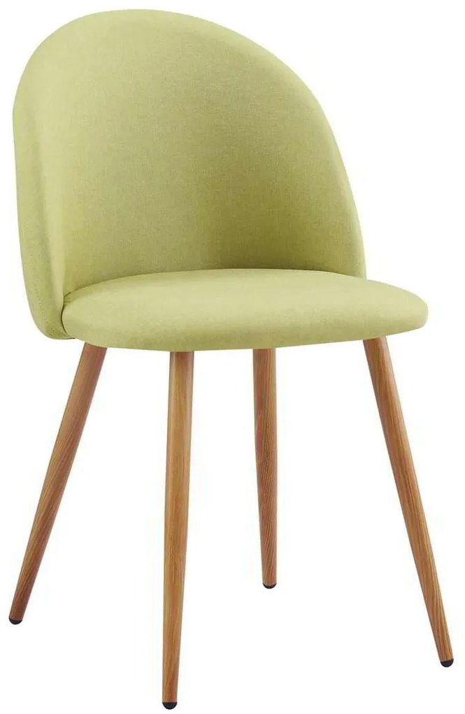 Καρέκλα Μεταλλική BELLA Βαφή Φυσικό/Ύφασμα Lime 54x56x77cm (Σετ 4 ΤΕΜ)