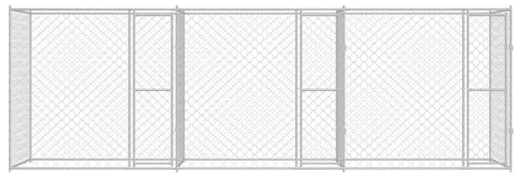 vidaXL Κλουβί σκύλου Ασημί 600 x 200 x 200 εκ. Επικαλυμμένος Χάλυβας