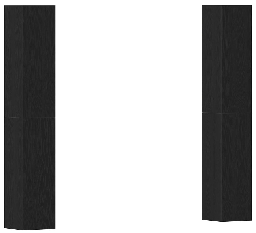 vidaXL Set 4 Τεμαχίων Καλυμμάτων Τηλεόρασης σε Μαύρο Δρυό - 30,5 x 30 x 90 εκ. - Φτιαγμένο από Ανθεκτικό Ξύλο
