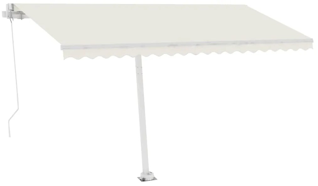 vidaXL Τέντα Συρόμενη Χειροκίνητη με LED Κρεμ 400 x 350 εκ.