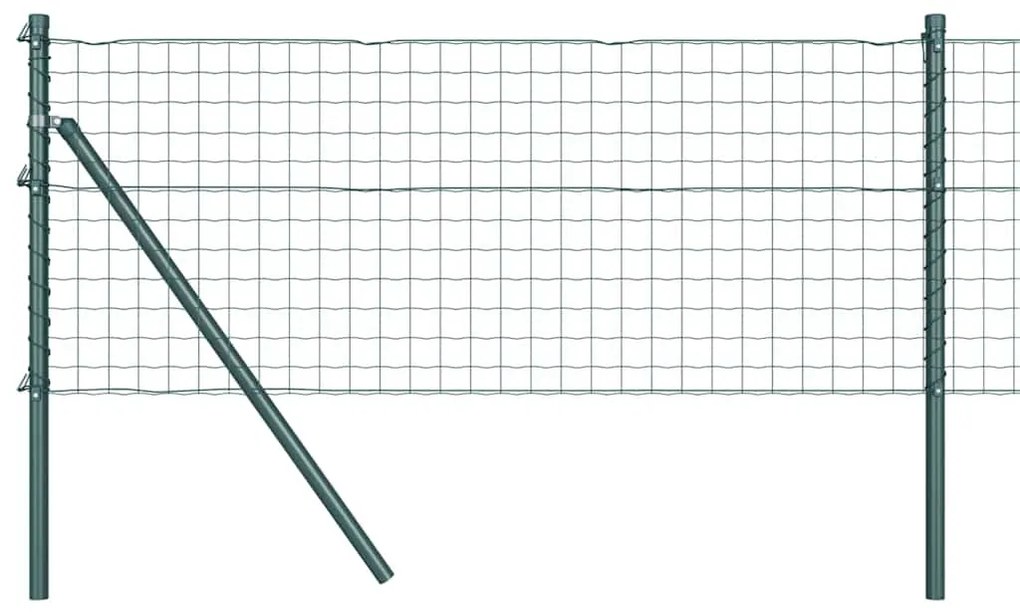 vidaXL Φράχτης με Στήλες. Πράσινο 0.8 x 10 m Ατσάλι