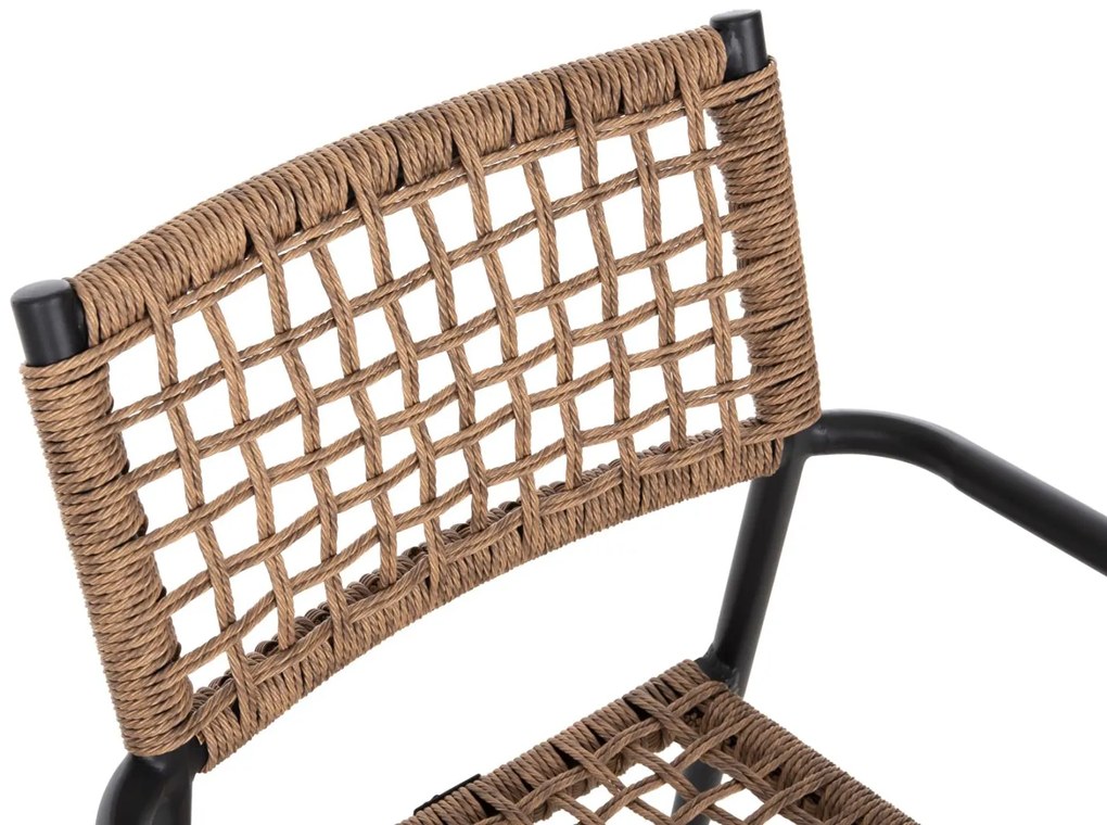 Καρέκλα - Πολυθρόνα TRILAN C6044.02 Μαύρη Αλουμινίου με Φυσικό Συνθετικό Rattan 57x59x85Υεκ. 57x59x85 εκ.