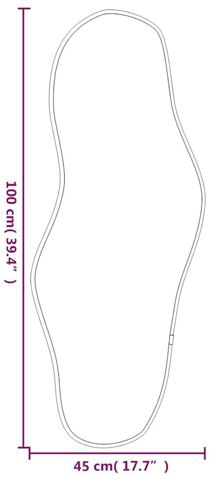 vidaXL Καθρέφτης Τοίχου Ασημί 100 x 45 εκ.